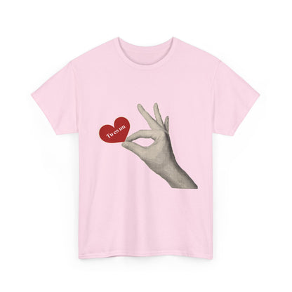 T-Shirt — Vintage Hand Holding Heart Graphic Tee (Text: 'True Love')