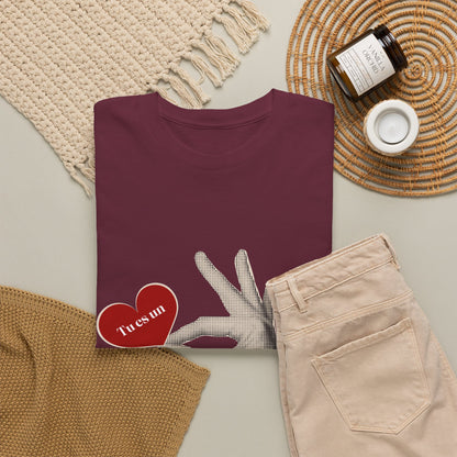 T-Shirt — Vintage Hand Holding Heart Graphic Tee (Text: 'True Love')