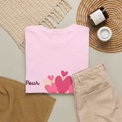 T-Shirt — Bouquet of Hearts Graphic Tee (Pour Toi) — Valentine's Romantic Gift