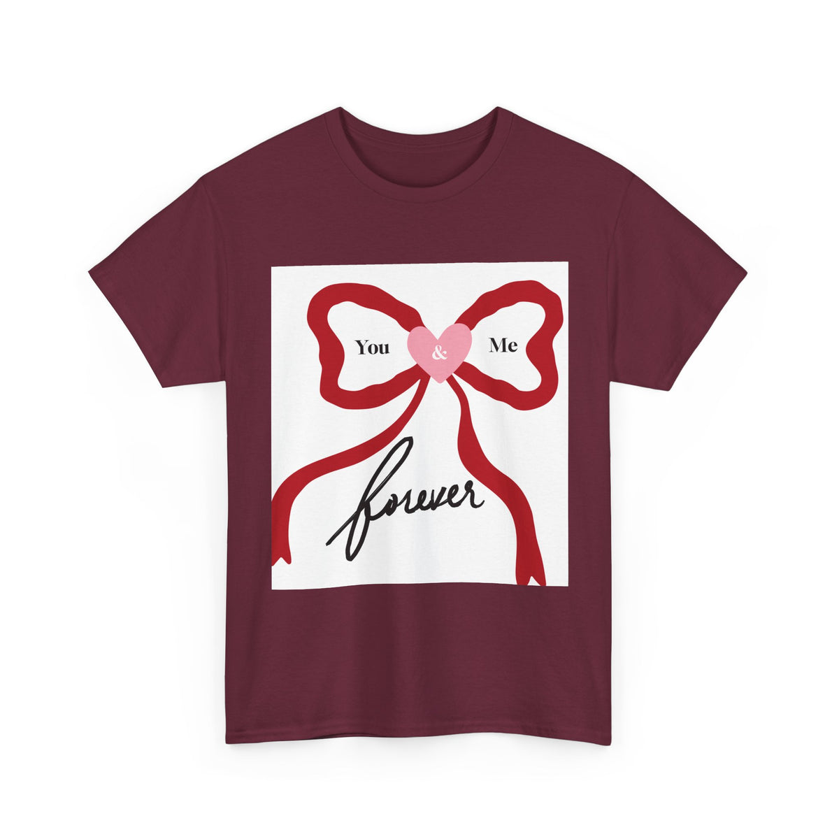 You & Me Forever Bow T-Shirt — Romantic Valentine’s Tee
