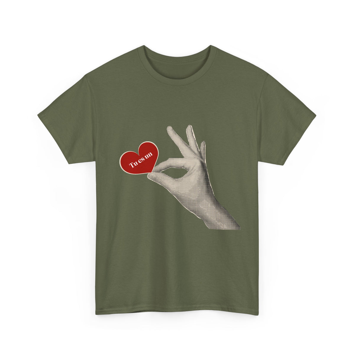 T-Shirt — Vintage Hand Holding Heart Graphic Tee (Text: 'True Love')