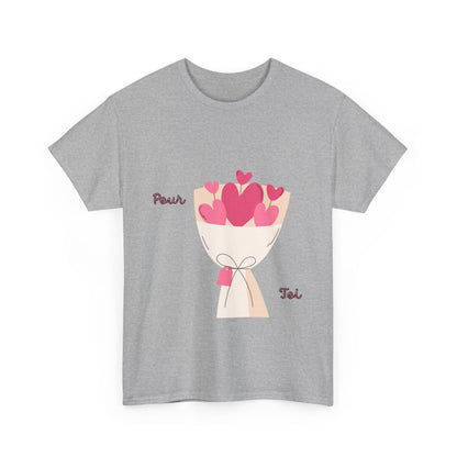 T-Shirt — Bouquet of Hearts Graphic Tee (Pour Toi) — Valentine's Romantic Gift