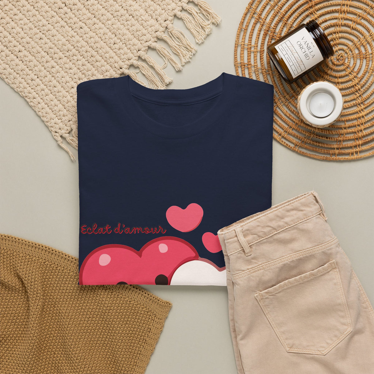 Cute Hugging Hearts T‑Shirt — Kawaii "Telet s'amoure" Valentine Tee