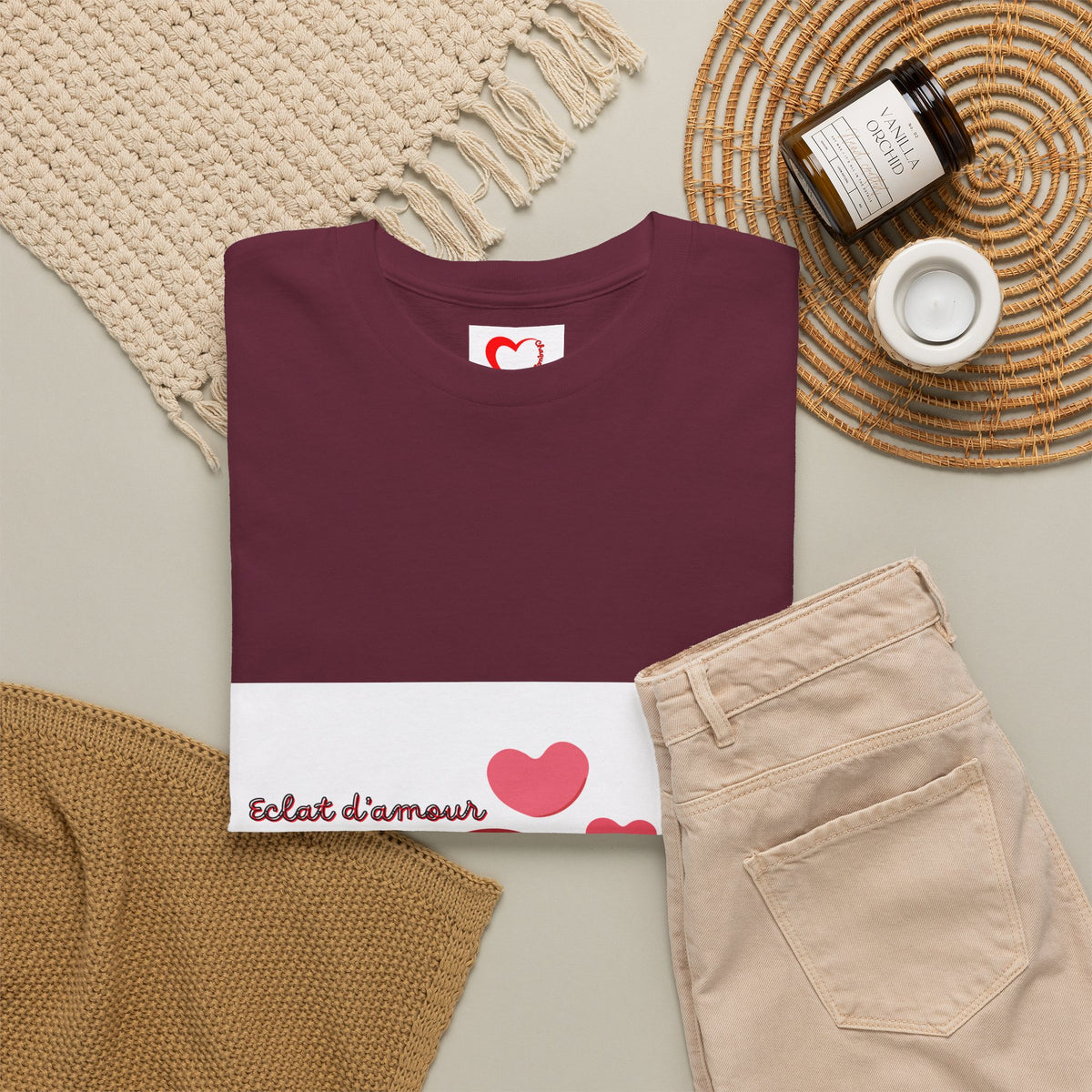 Heart Hug Tee — Cute "collet d'amour" Couple Hearts Valentine's T‑Shirt