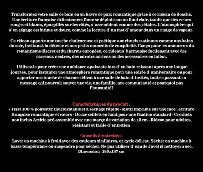 Rideau de douche LETTRE D'AMOUR