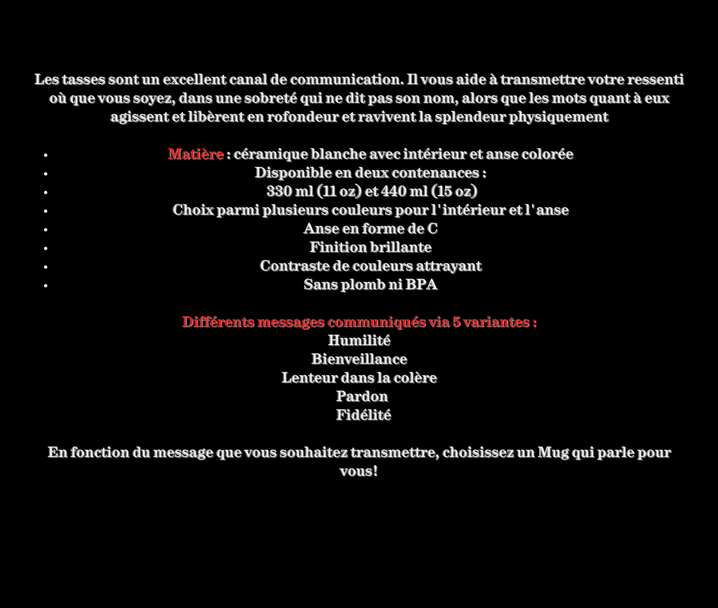 Tasses SAVOIR AIMER