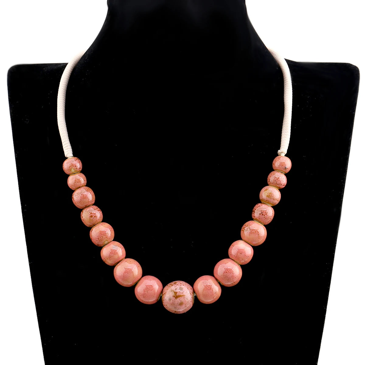 Popular Handmade Wax Rope Ceramic Beads Colorful Stranded Necklace Elastic Bracelet Jewelry Sets Bohemia Chokers Necklaces