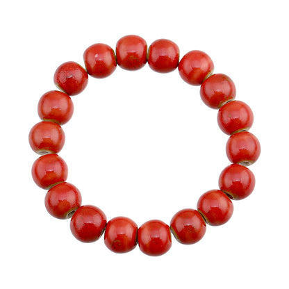Popular Handmade Wax Rope Ceramic Beads Colorful Stranded Necklace Elastic Bracelet Jewelry Sets Bohemia Chokers Necklaces