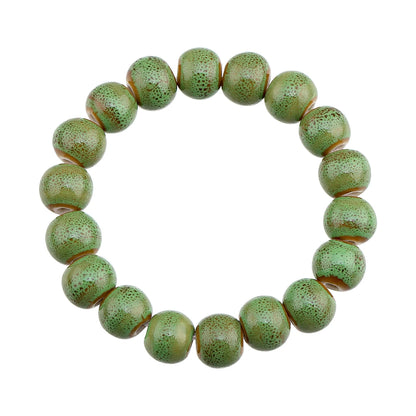Popular Handmade Wax Rope Ceramic Beads Colorful Stranded Necklace Elastic Bracelet Jewelry Sets Bohemia Chokers Necklaces