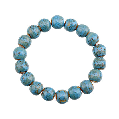 Popular Handmade Wax Rope Ceramic Beads Colorful Stranded Necklace Elastic Bracelet Jewelry Sets Bohemia Chokers Necklaces