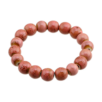 Popular Handmade Wax Rope Ceramic Beads Colorful Stranded Necklace Elastic Bracelet Jewelry Sets Bohemia Chokers Necklaces