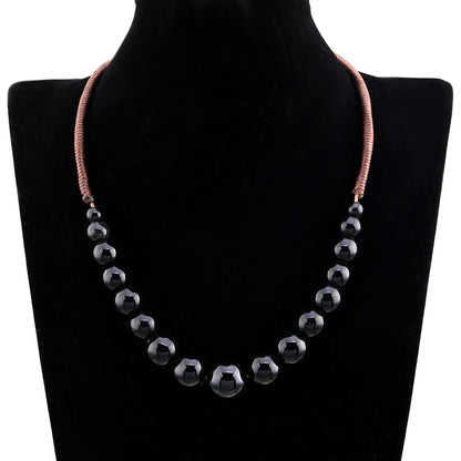 Popular Handmade Wax Rope Ceramic Beads Colorful Stranded Necklace Elastic Bracelet Jewelry Sets Bohemia Chokers Necklaces