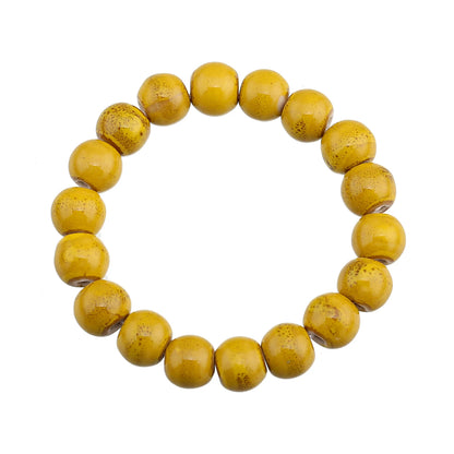 Popular Handmade Wax Rope Ceramic Beads Colorful Stranded Necklace Elastic Bracelet Jewelry Sets Bohemia Chokers Necklaces