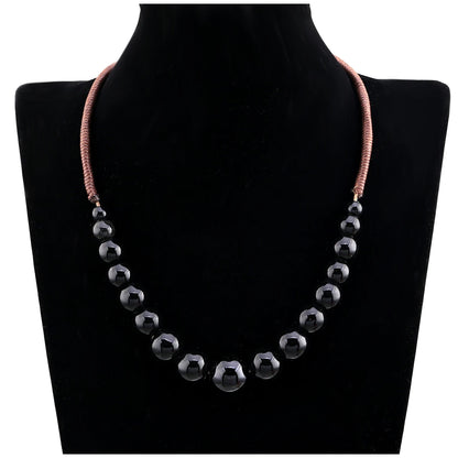 Popular Handmade Wax Rope Ceramic Beads Colorful Stranded Necklace Elastic Bracelet Jewelry Sets Bohemia Chokers Necklaces