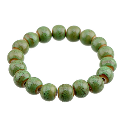 Popular Handmade Wax Rope Ceramic Beads Colorful Stranded Necklace Elastic Bracelet Jewelry Sets Bohemia Chokers Necklaces