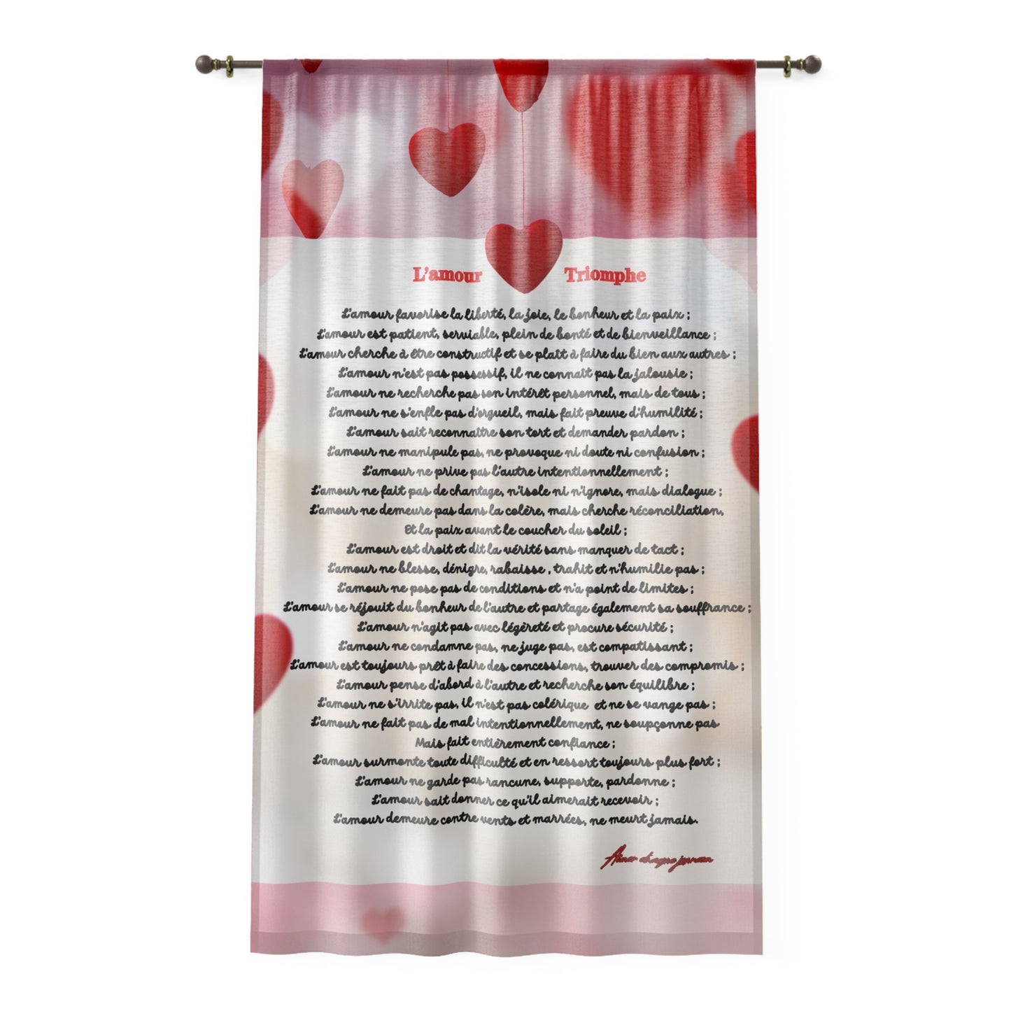 Paire de rideau LETTRE D'AMOUR