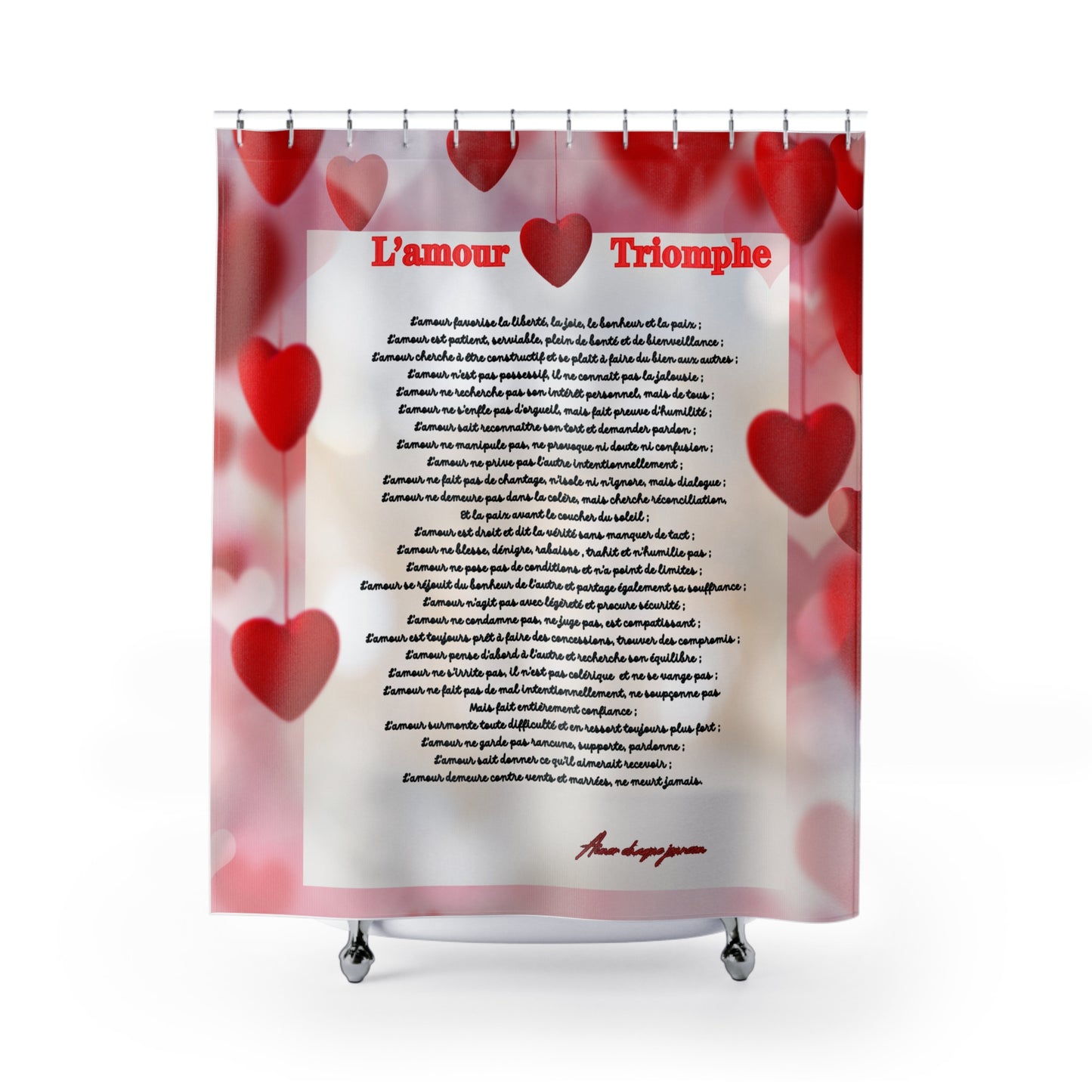 Rideau de douche LETTRE D'AMOUR