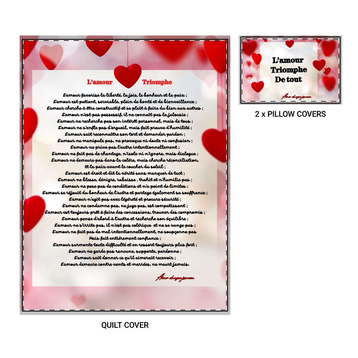 Parure de lit LETTRE D'AMOUR