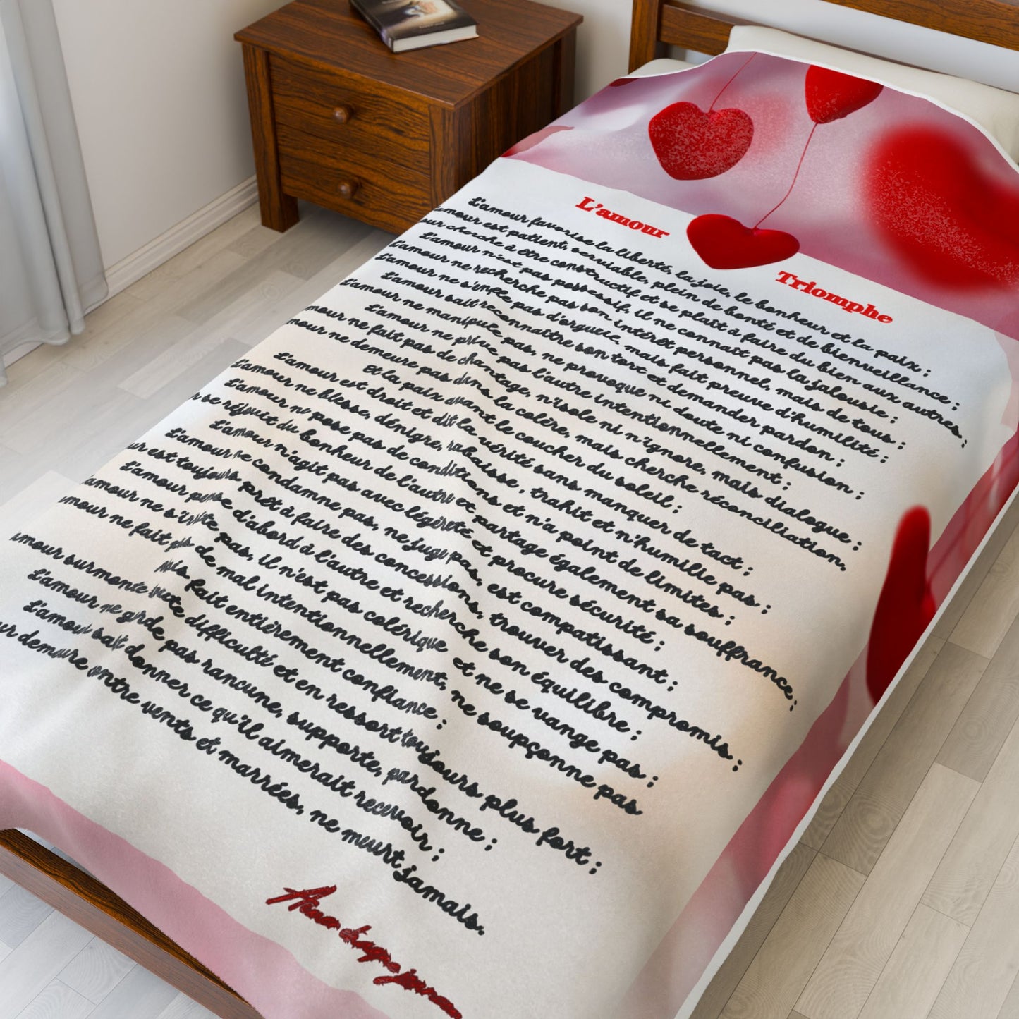 Plaid romantique LETTRE D'AMOUR