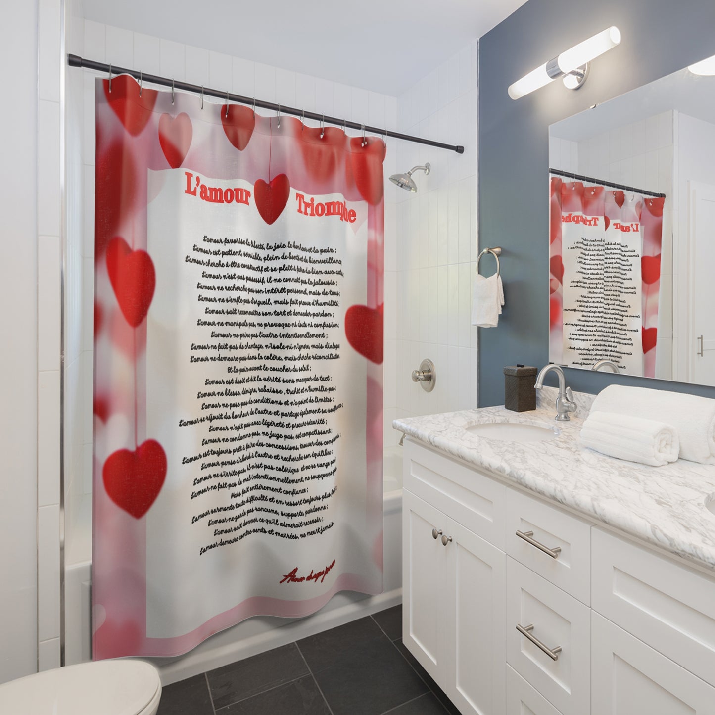 Rideau de douche LETTRE D'AMOUR