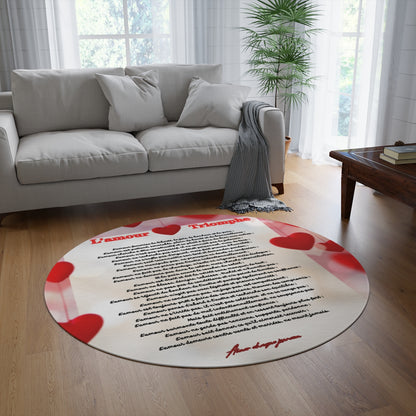Tapis rond LETTRE D'AMOUR